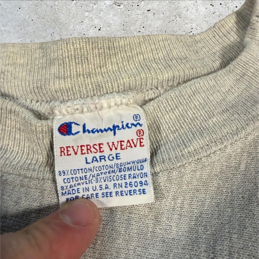Vintage 80's Champion Reverse Weave Princeton Crewneck Sweatshirt Gray Large USA - Picture 10 of 15